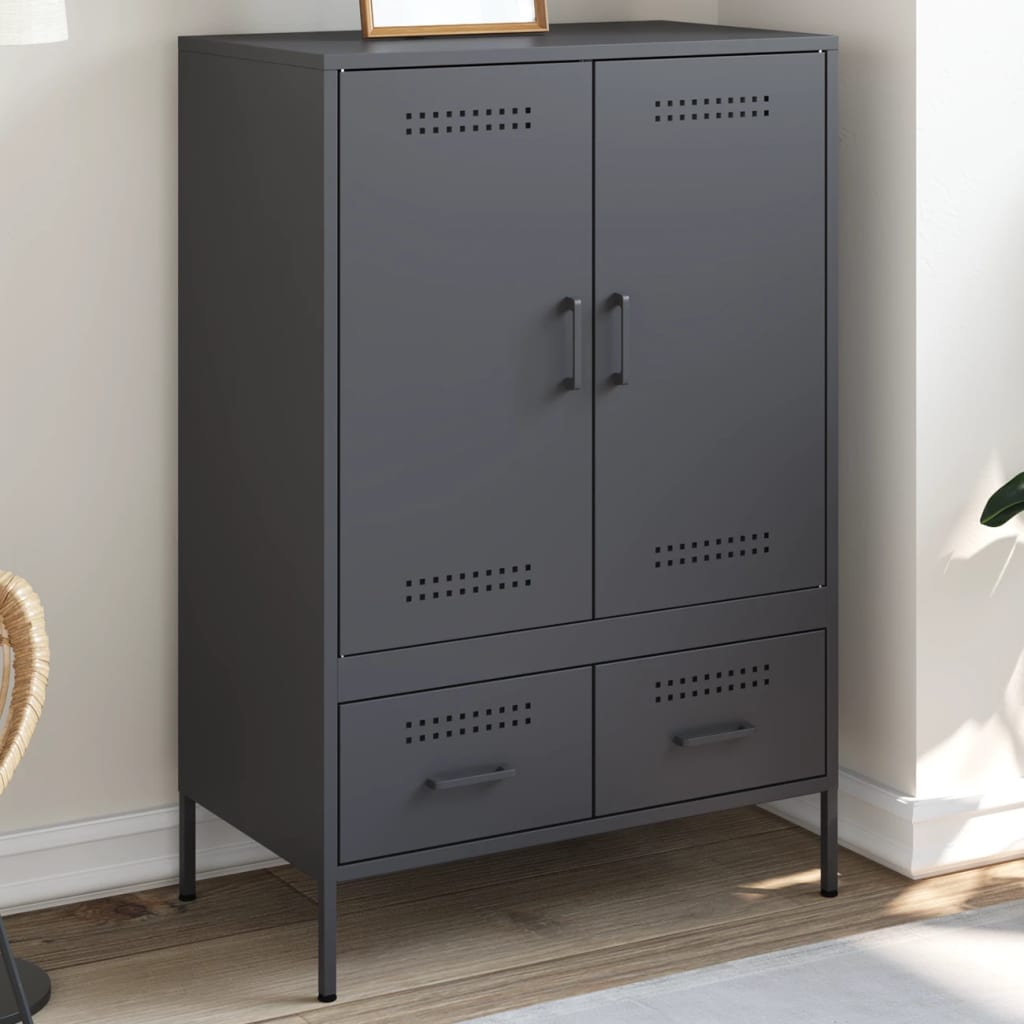 Buffet haut anthracite 68x39x101,5 cm acier - XIOS