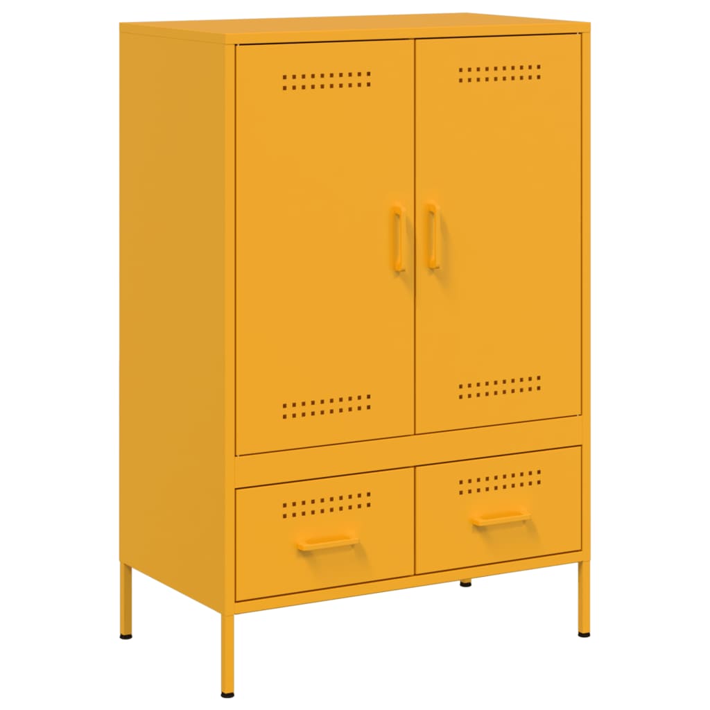Buffet haut jaune moutarde 68x39x101,5 cm acier - XIOS