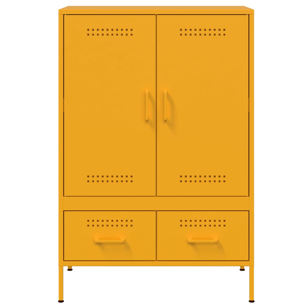 Buffet haut jaune moutarde 68x39x101,5 cm acier - XIOS