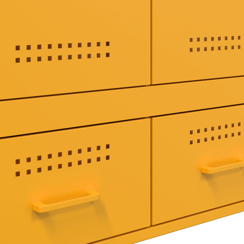 Buffet haut jaune moutarde 68x39x101,5 cm acier - XIOS
