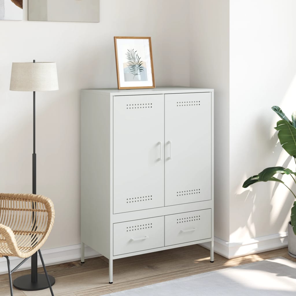 Buffet haut blanc 68x39x101,5 cm acier - XIOS