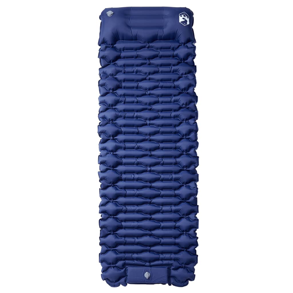 Matelas de camping autogonflant oreiller 1 personne bleu marine Matelas de sol vidaXL