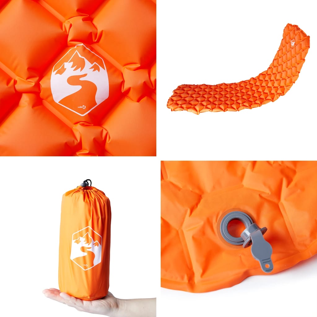 Matelas de camping gonflable 1 personne orange 190x58x6 cm Matelas de sol vidaXL