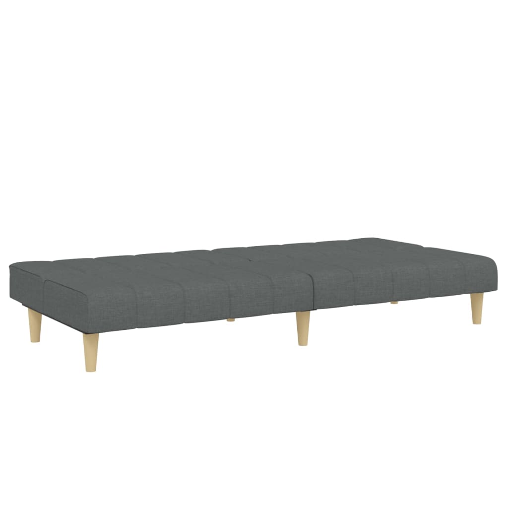 Canapé-lit à 2 places avec repose-pied gris foncé tissu - XIOS