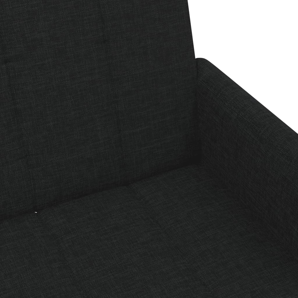 Canapé-lit à 2 places avec repose-pied noir tissu - XIOS