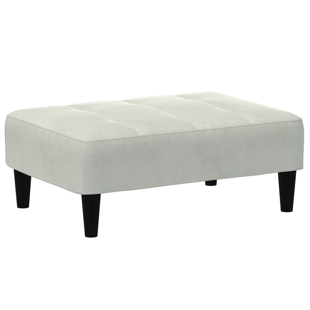 Canapé-lit à 2 places avec repose-pied gris clair velours - XIOS