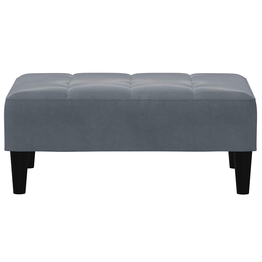 Canapé-lit à 2 places avec repose-pied gris foncé velours - XIOS
