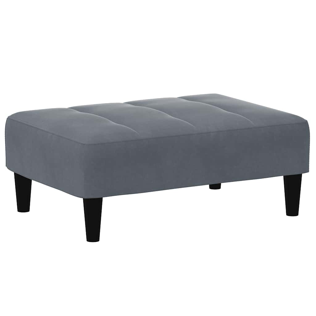 Canapé-lit à 2 places avec repose-pied gris foncé velours - XIOS