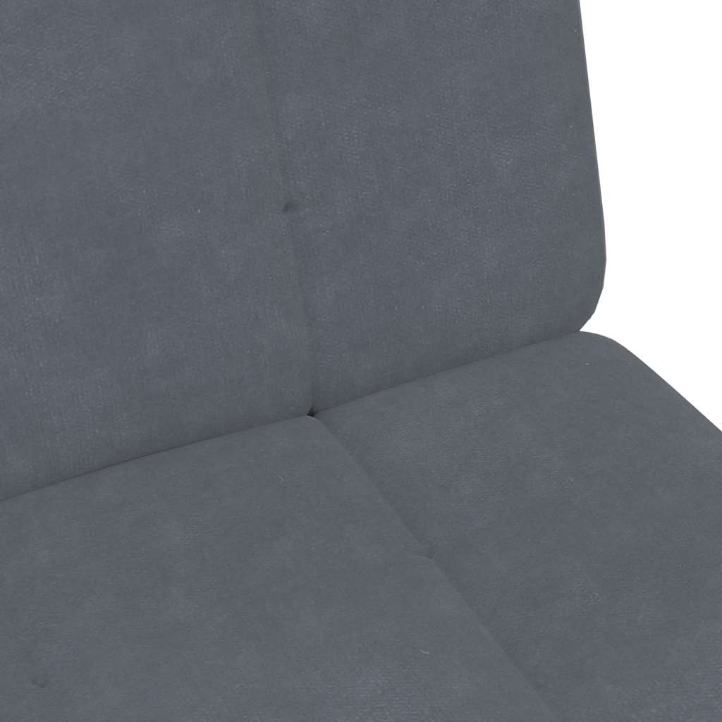 Canapé-lit à 2 places avec repose-pied gris foncé velours - XIOS