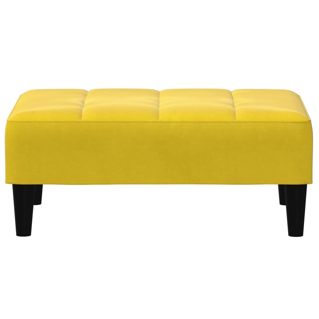 Canapé-lit à 2 places avec repose-pied jaune velours - XIOS