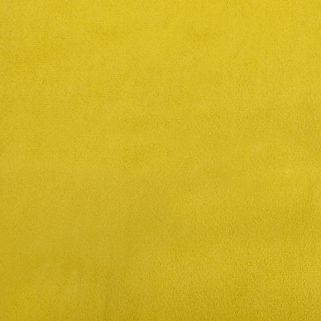 Canapé-lit à 2 places avec repose-pied jaune velours - XIOS