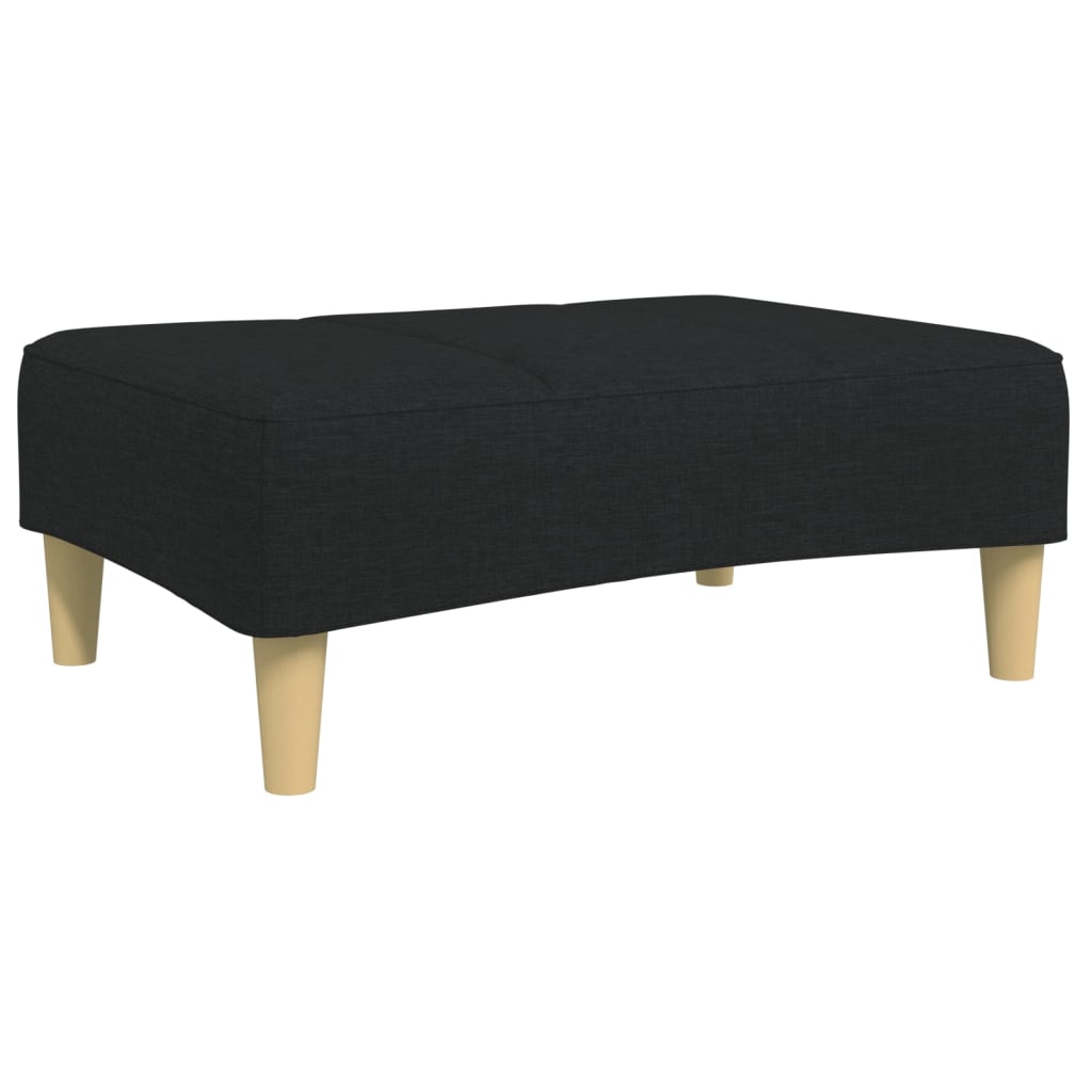 Canapé-lit à 2 places avec repose-pied noir tissu - XIOS