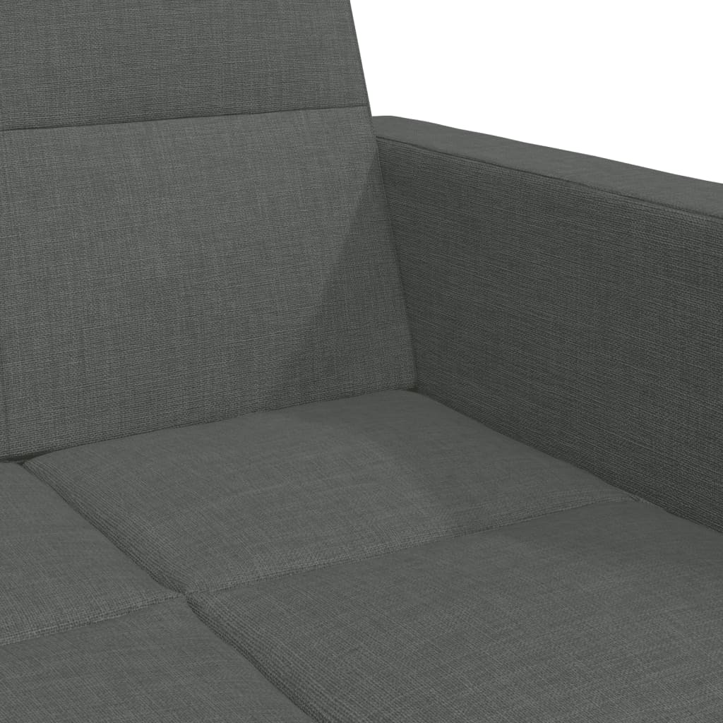 Canapé-lit à 2 places avec repose-pied gris foncé tissu - XIOS