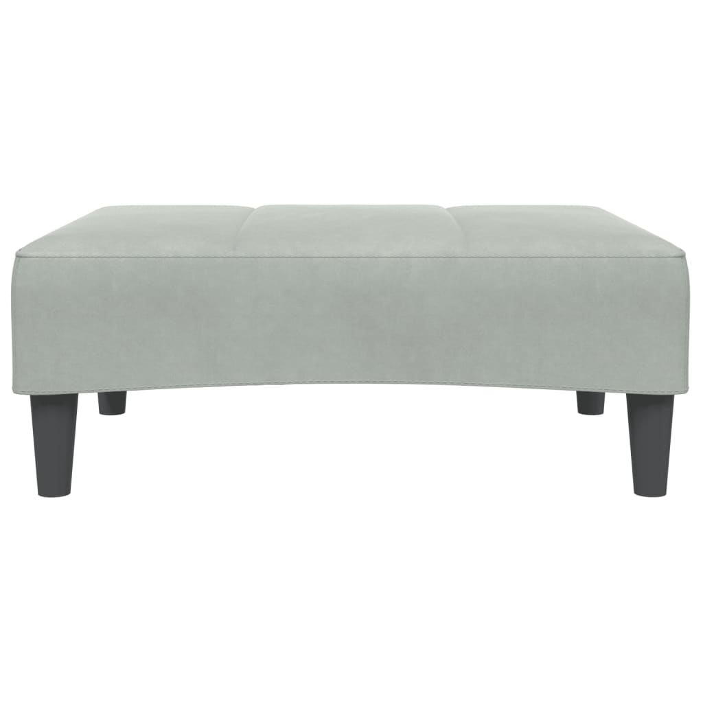 Canapé-lit à 2 places avec repose-pied gris clair velours - XIOS