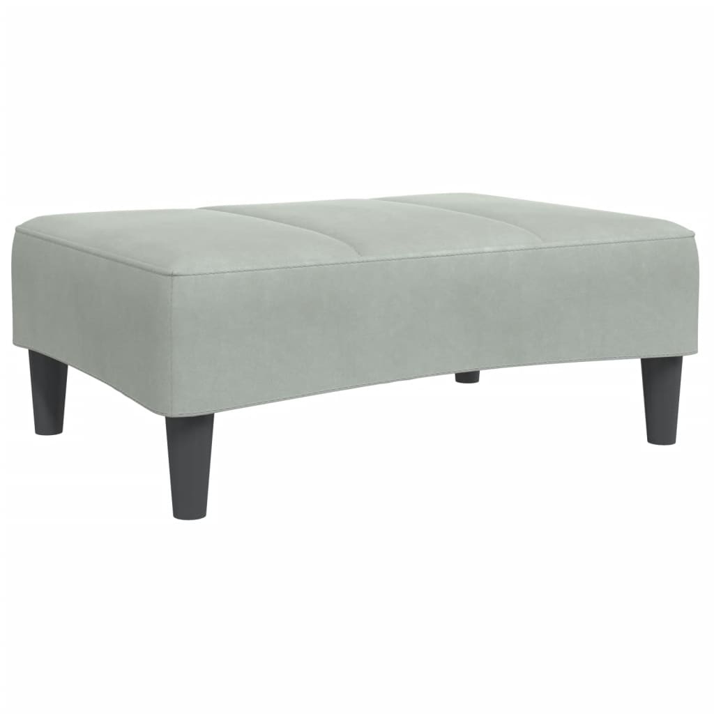 Canapé-lit à 2 places avec repose-pied gris clair velours - XIOS