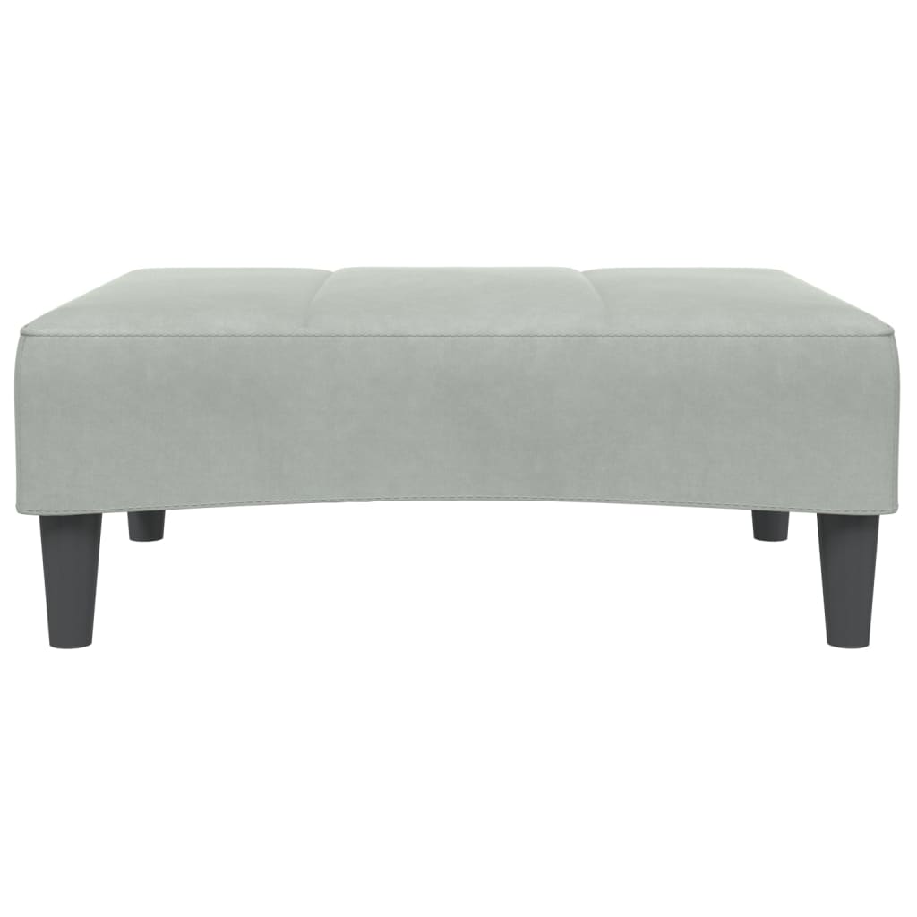 Canapé-lit à 2 places avec repose-pied gris clair velours - XIOS
