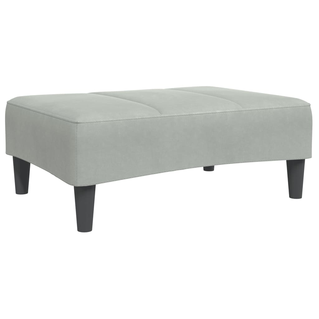 Canapé-lit à 2 places avec repose-pied gris clair velours - XIOS