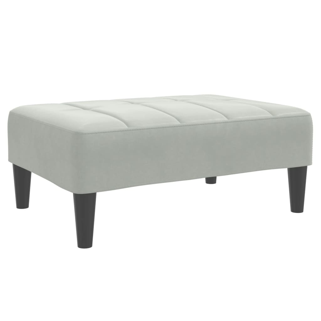 Canapé-lit à 2 places avec repose-pied gris clair velours - XIOS