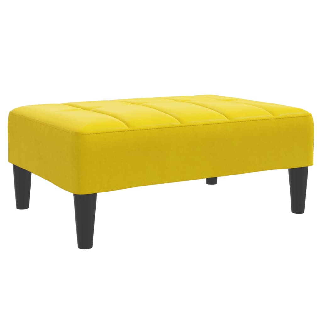 Canapé-lit à 2 places avec repose-pied jaune velours - XIOS