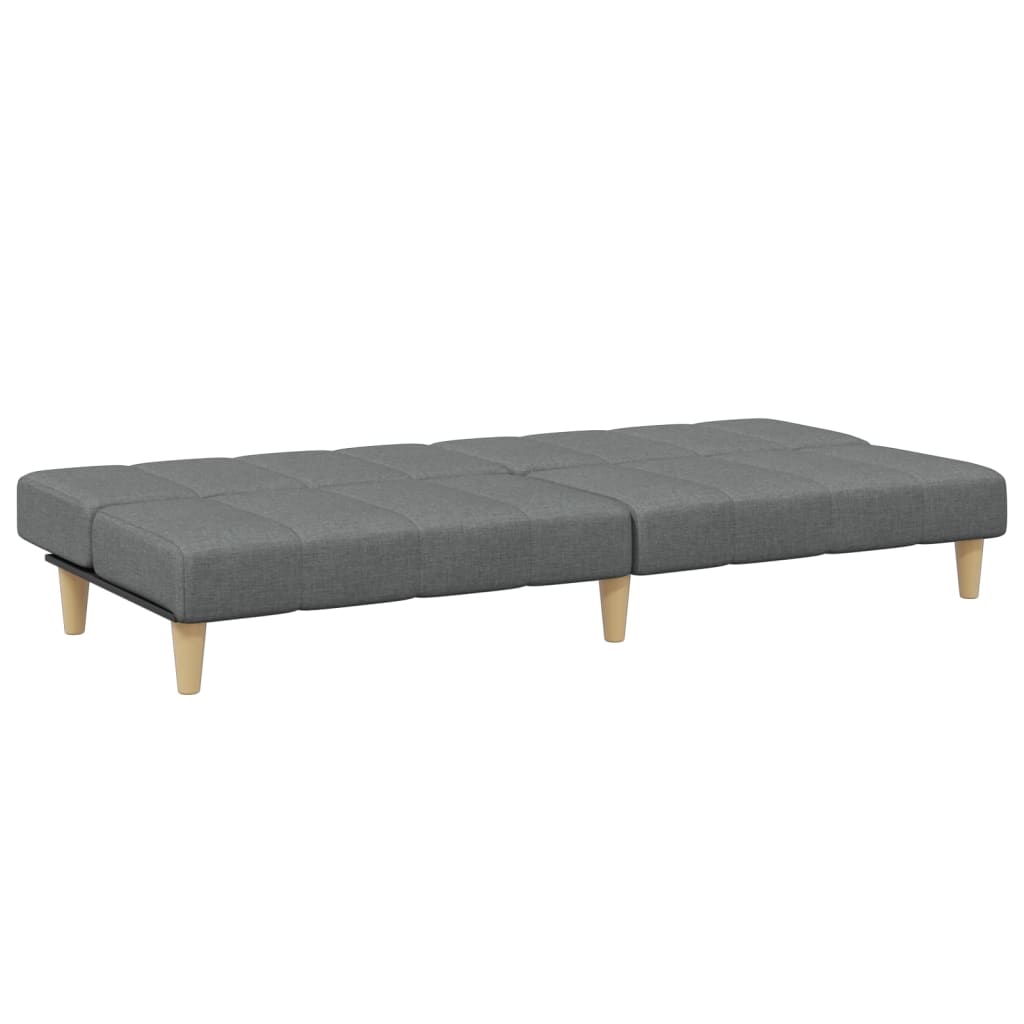 Canapé-lit à 2 places avec repose-pied gris foncé tissu - XIOS