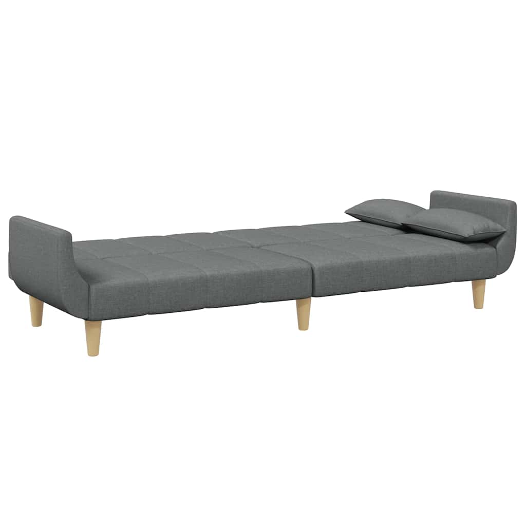 Canapé-lit à 2 places avec repose-pied gris foncé tissu - XIOS