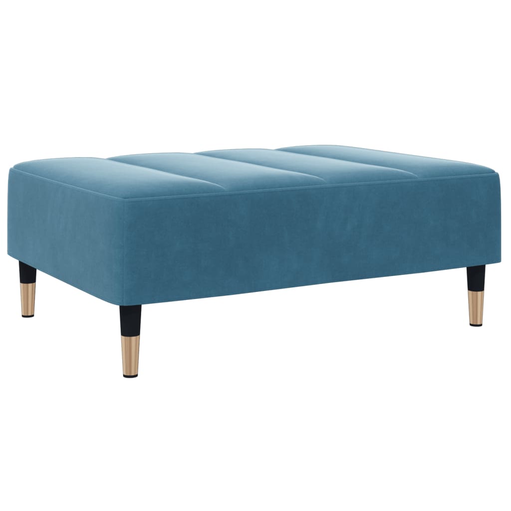 Canapé-lit à 2 places avec repose-pied bleu velours - XIOS