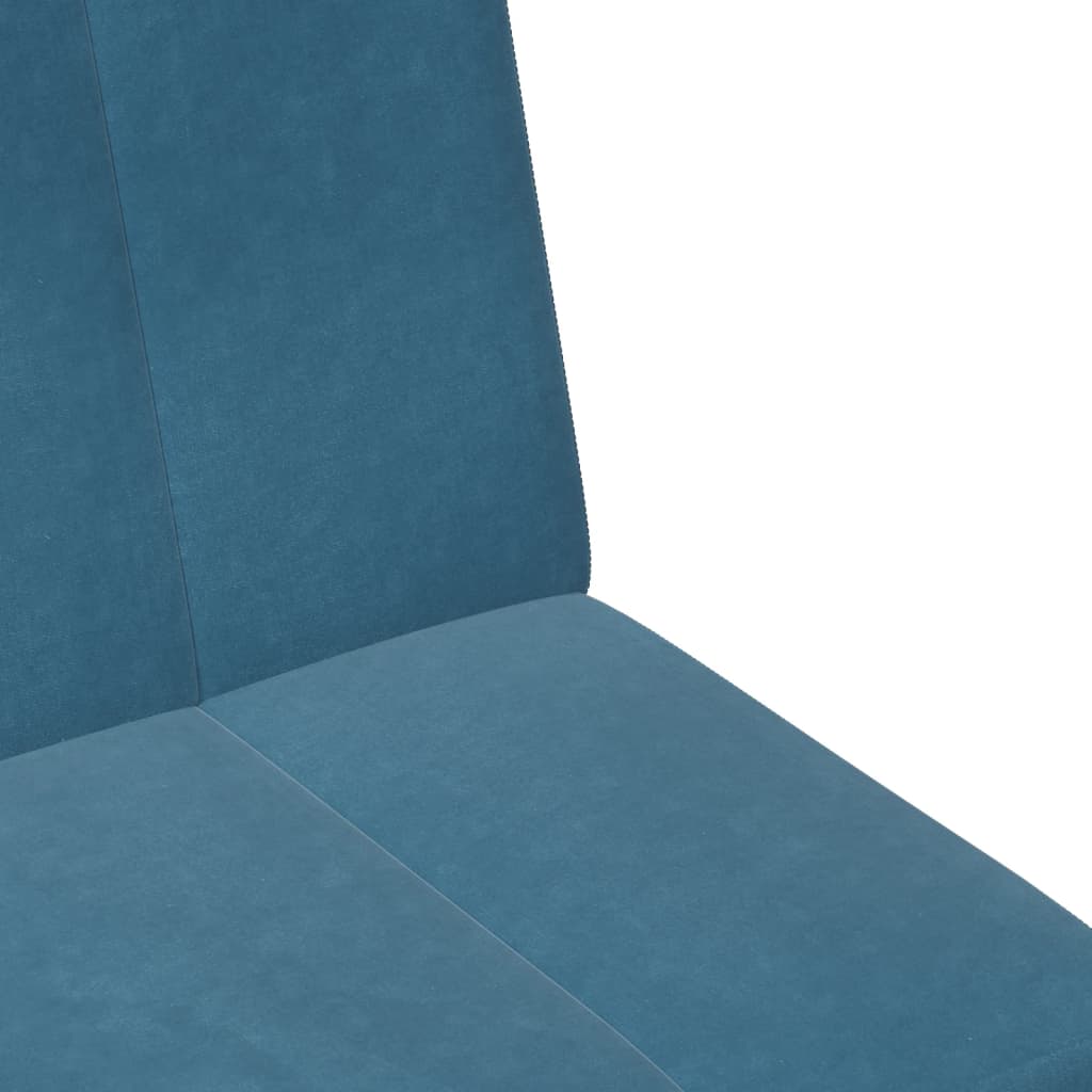 Canapé-lit à 2 places avec repose-pied bleu velours - XIOS