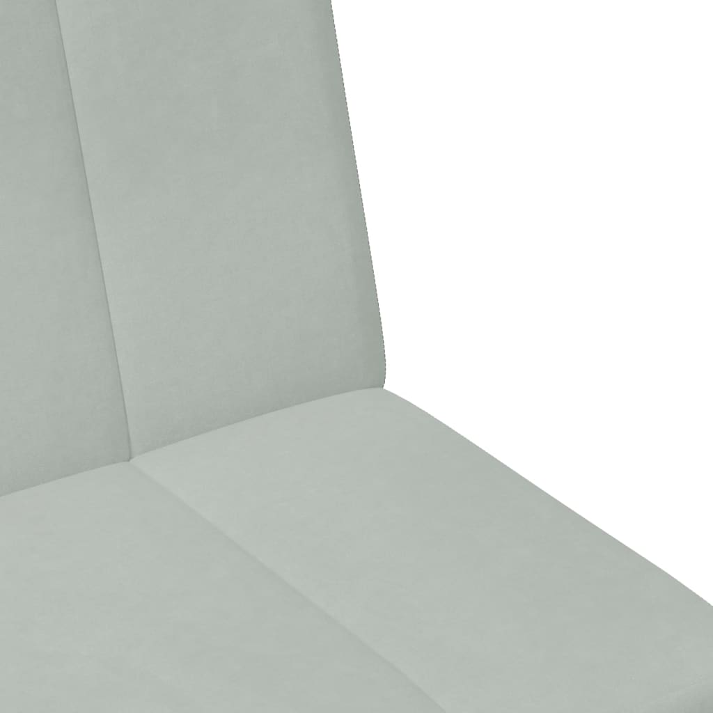 Canapé-lit à 2 places avec repose-pied gris clair velours - XIOS