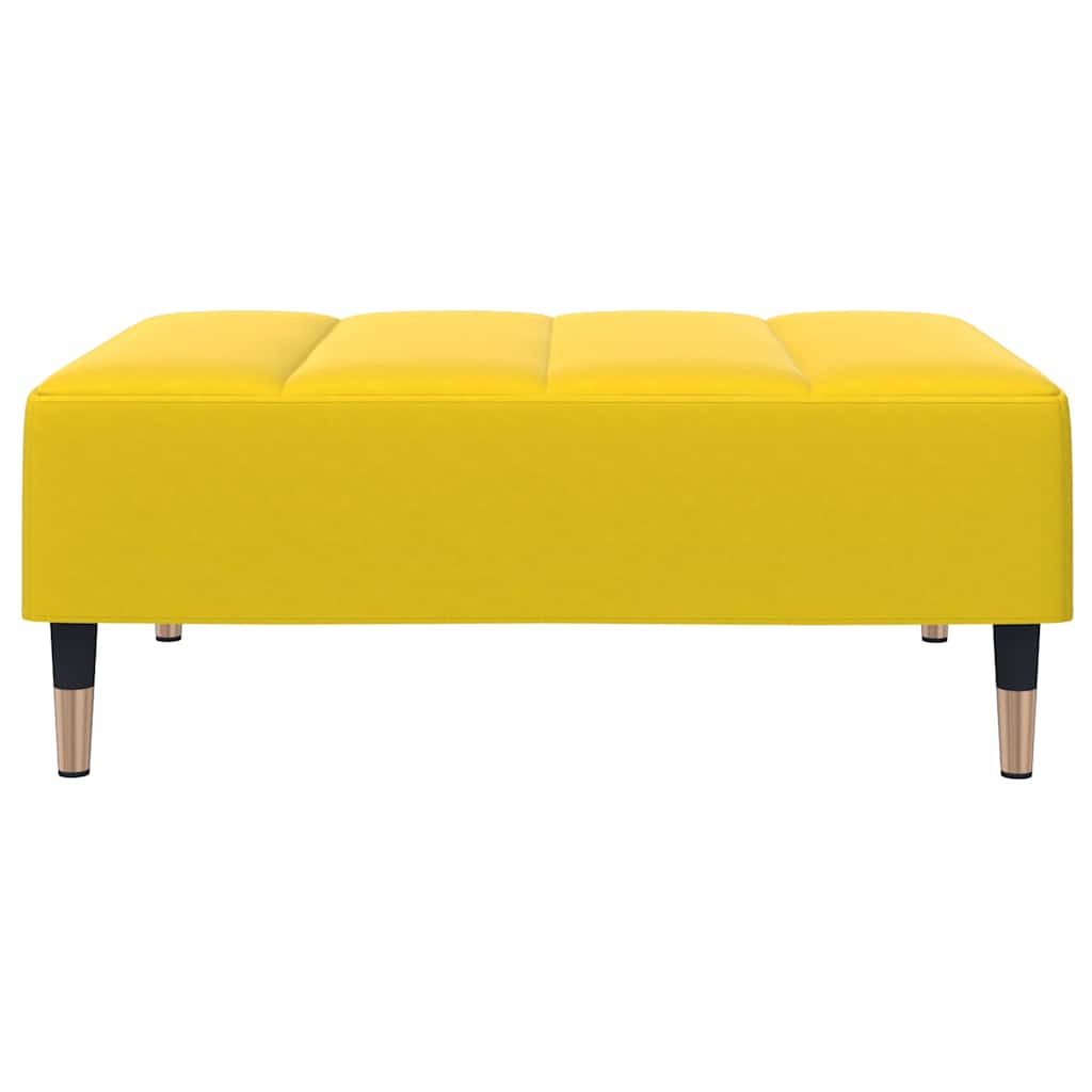 Canapé-lit à 2 places avec repose-pied jaune velours - XIOS