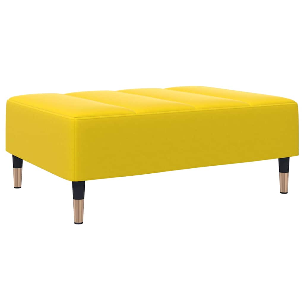 Canapé-lit à 2 places avec repose-pied jaune velours - XIOS