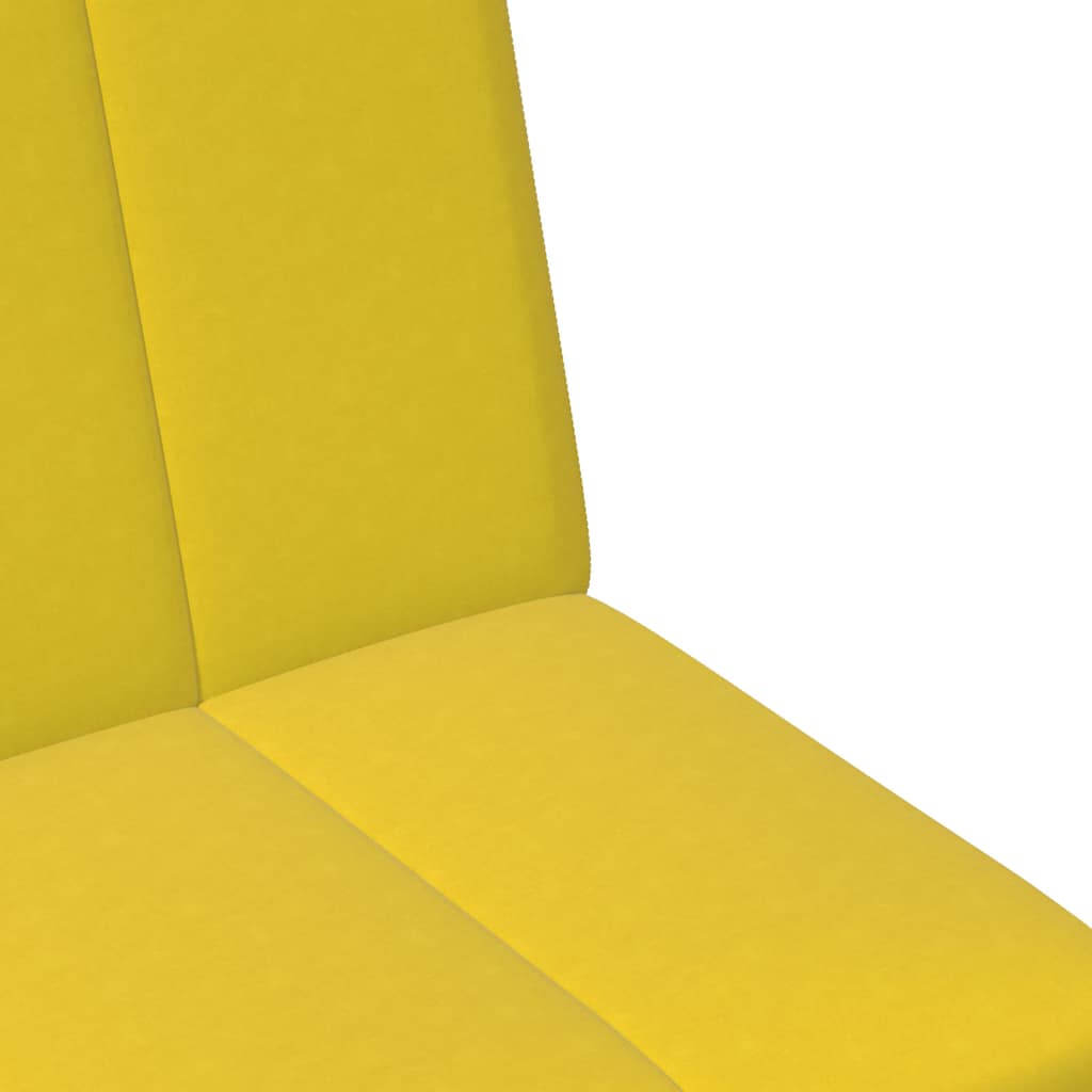 Canapé-lit à 2 places avec repose-pied jaune velours - XIOS