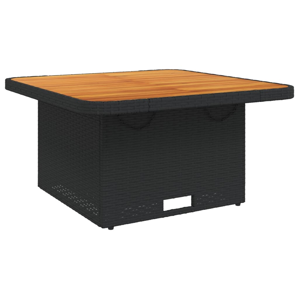 Ensemble de bistro 3 pcs avec coussins noir résine tressée