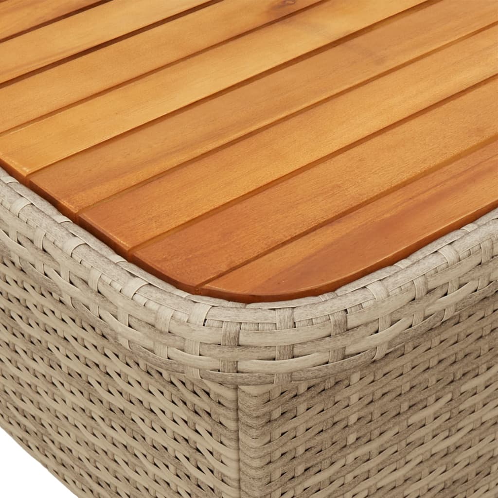 Ensemble à manger de jardin avec coussins 5pcs Beige poly rotin