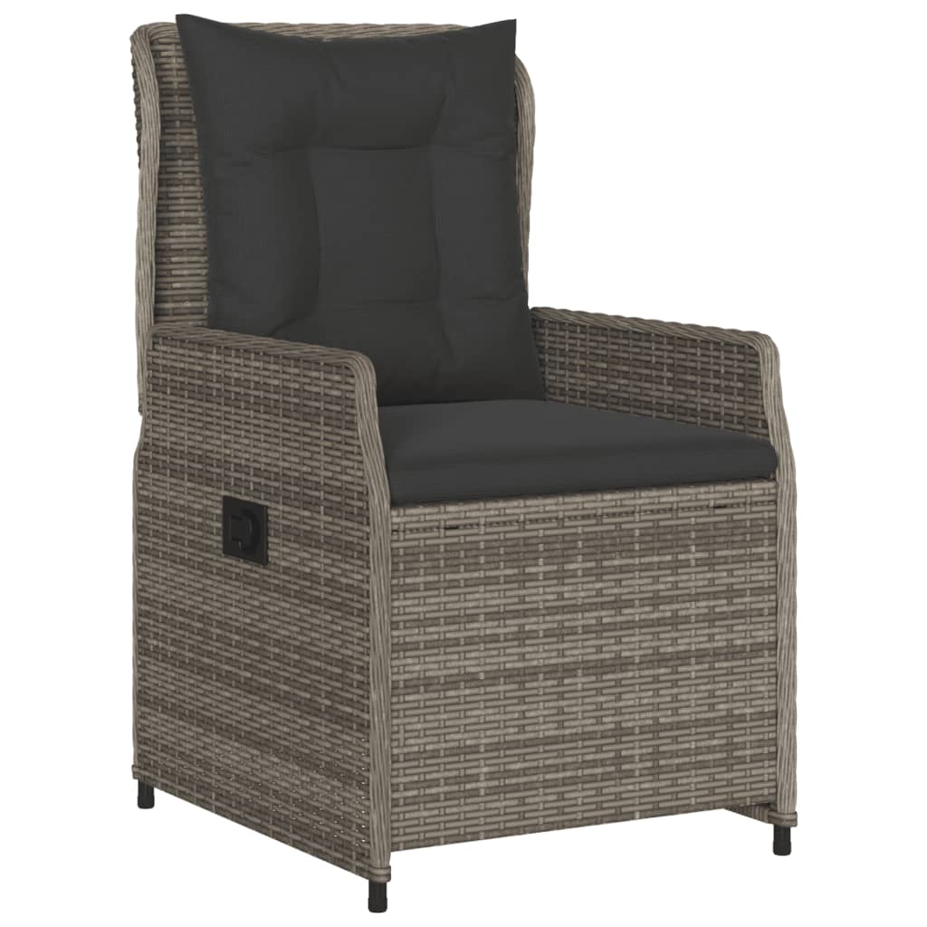 Ensemble à manger de jardin 5 pcs coussins gris résine tressée