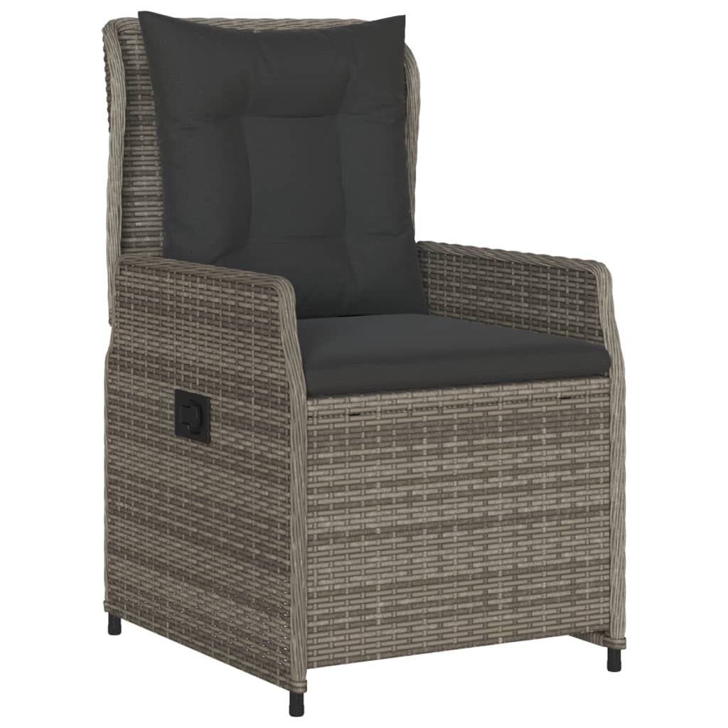 Ensemble à manger de jardin 5 pcs coussins gris résine tressée
