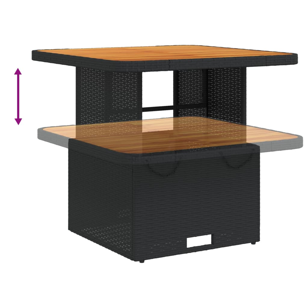 Ensemble à manger de jardin avec coussins 3 pcs Noir