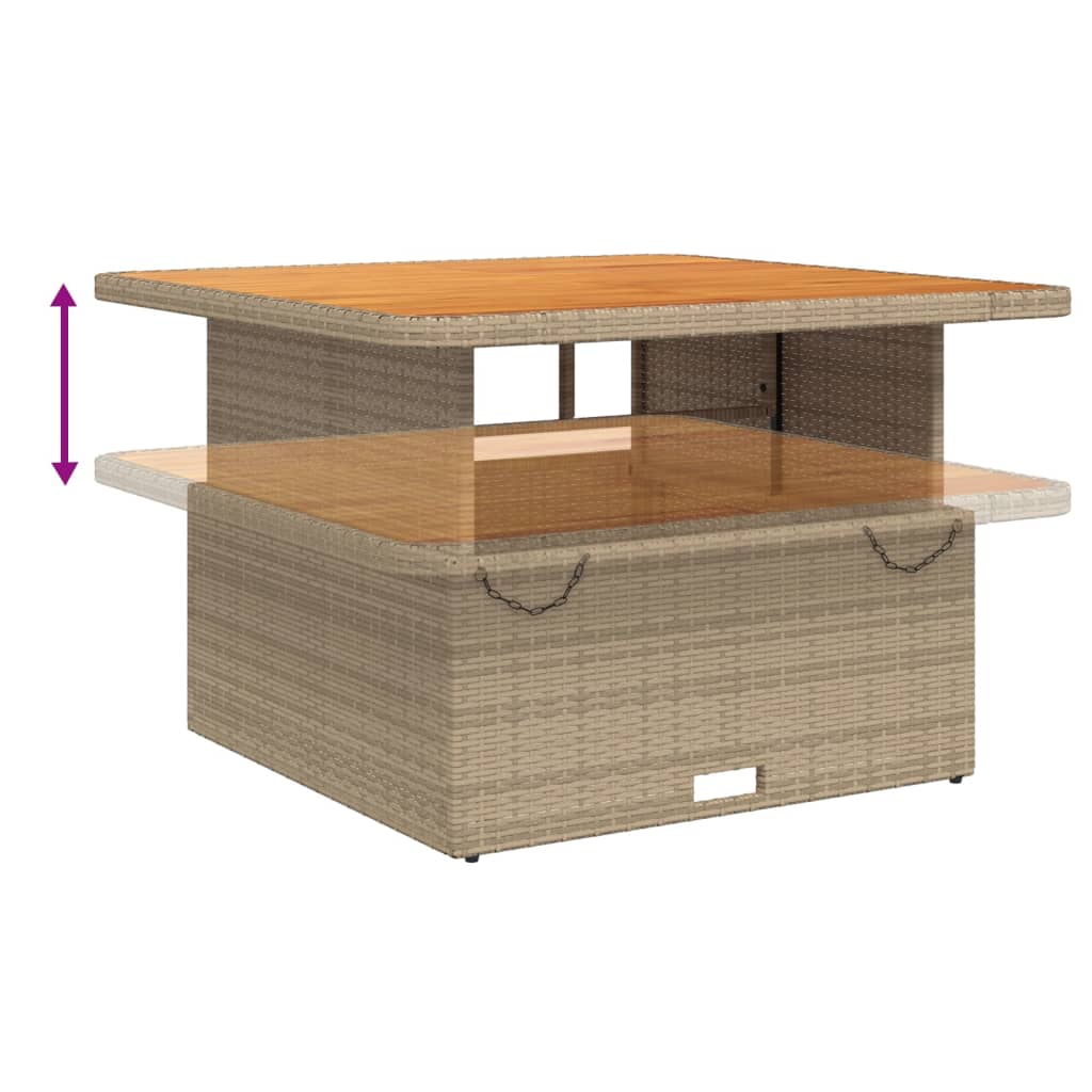 Ensemble à manger de jardin avec coussins 5pcs Beige poly rotin