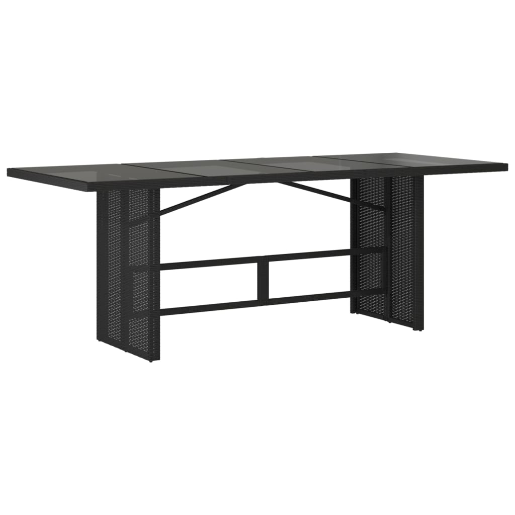 Ensemble à manger de jardin coussins 7pcs Noir Résine tressée
