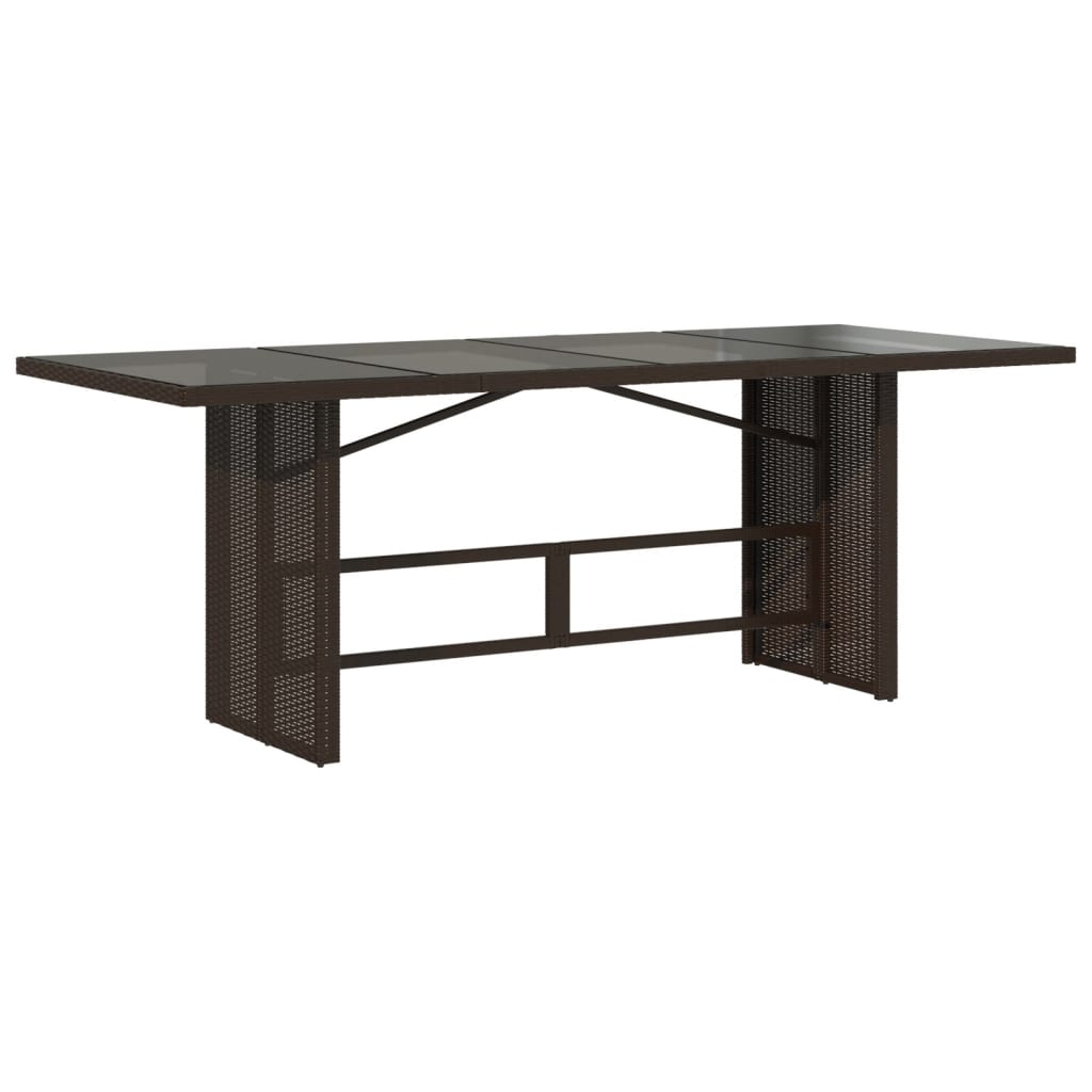 Ensemble à manger de jardin et coussins 7 pcs marron rotin