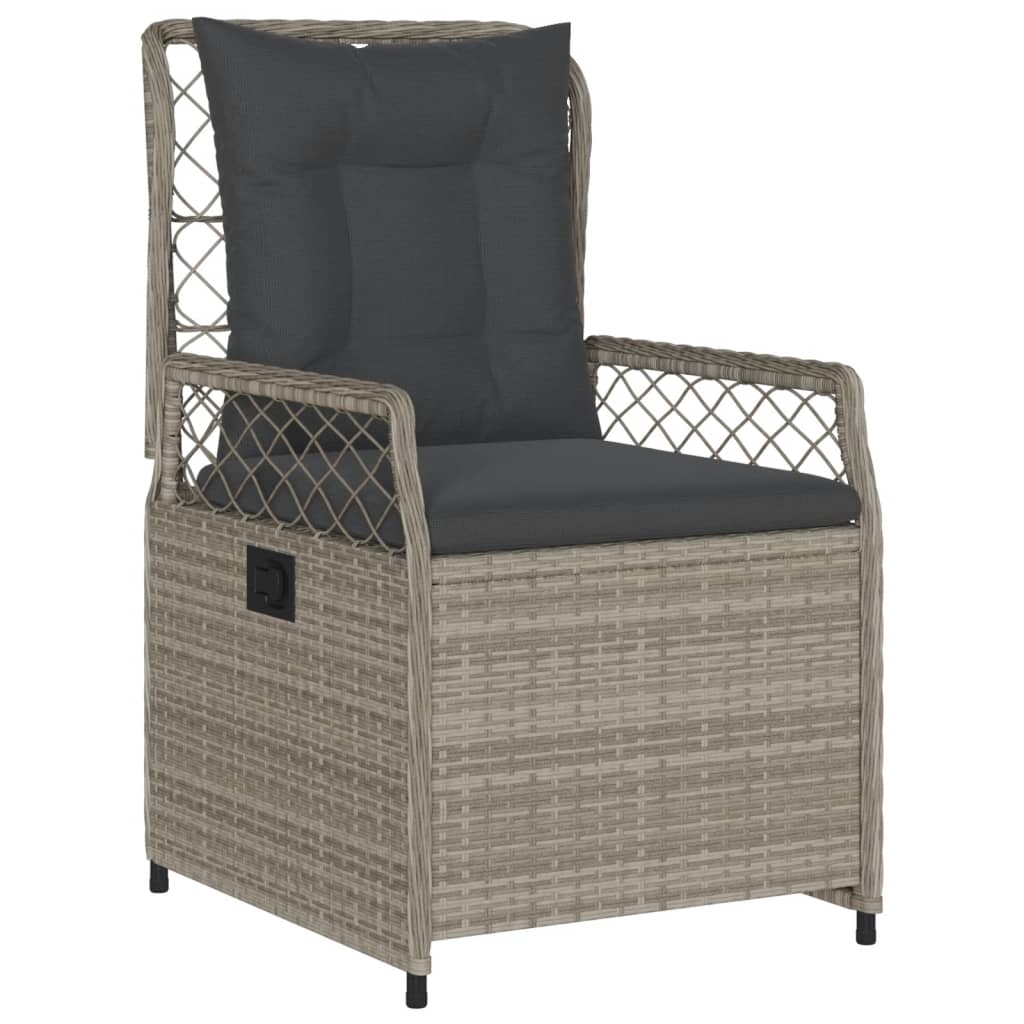 Ensemble à manger de jardin et coussins 7 pcs gris clair rotin