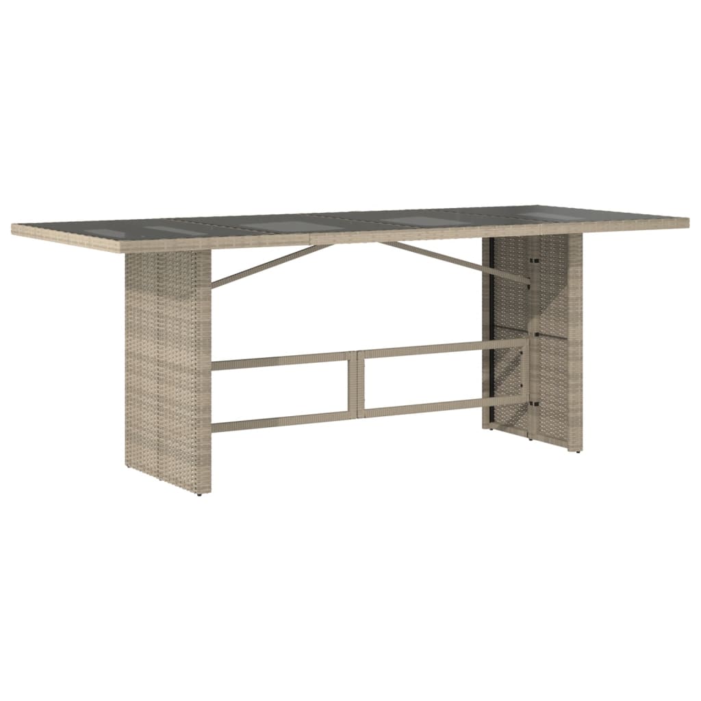 Ensemble à manger de jardin et coussins 7 pcs gris clair rotin
