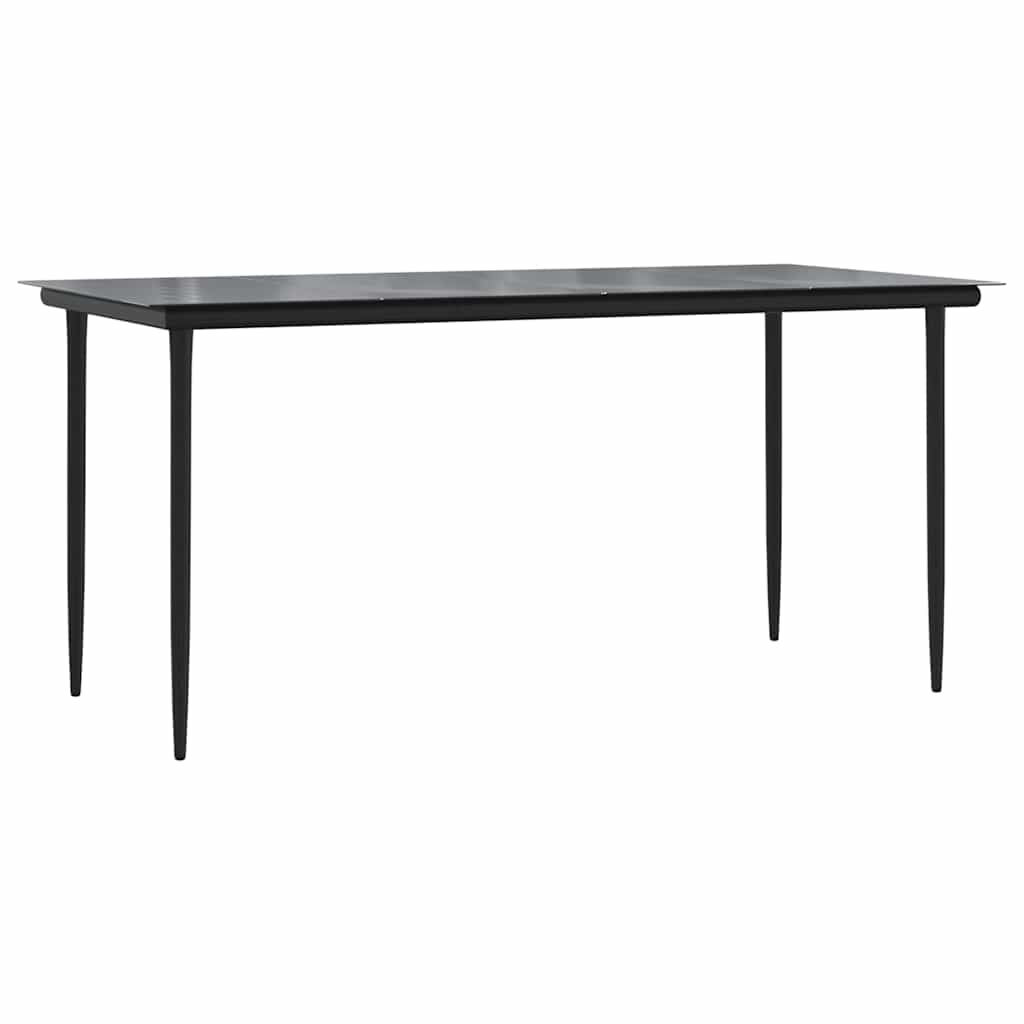 Ensemble à manger de jardin coussins 5pcs Noir Résine tressée