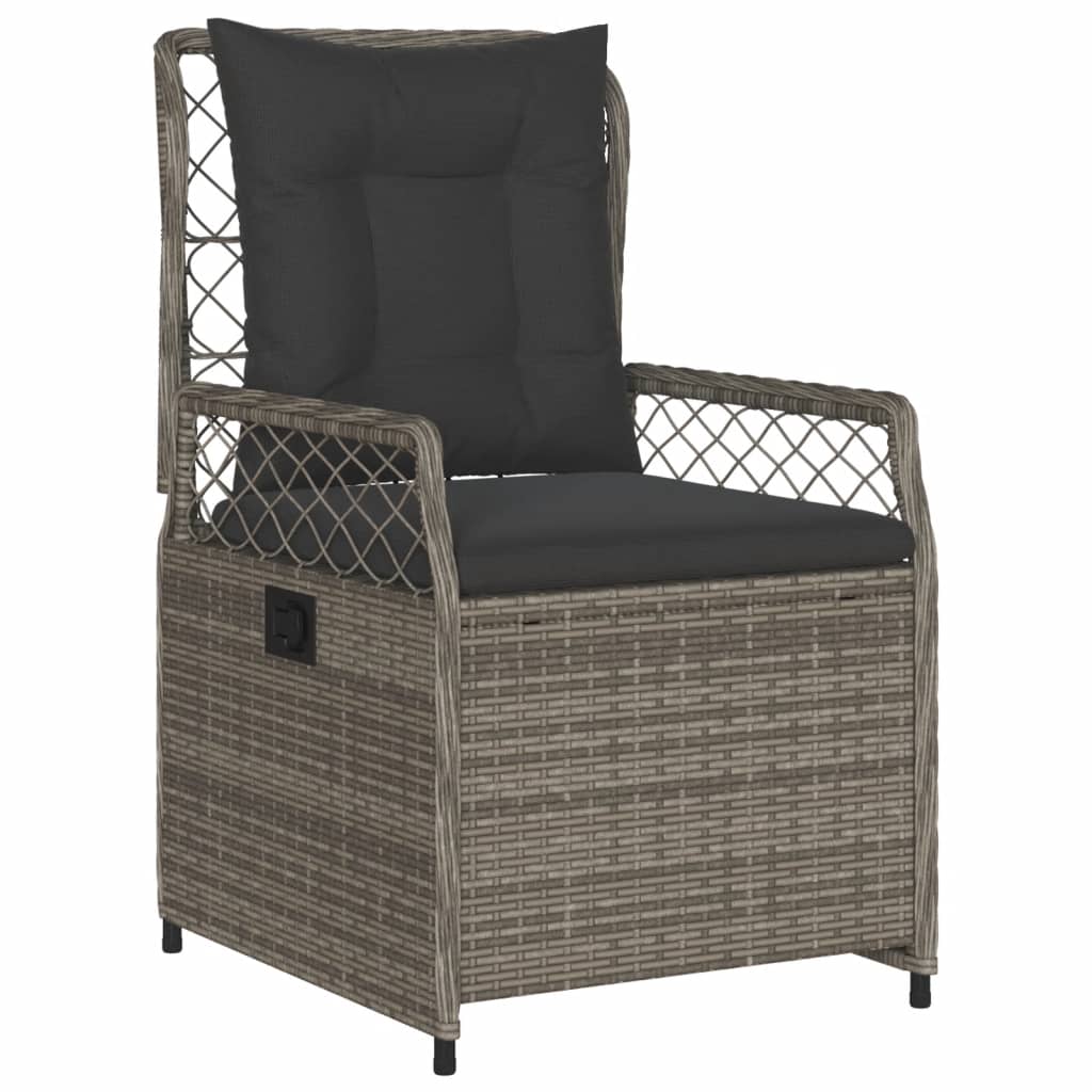 Ensemble à manger de jardin 3 pcs coussins gris résine tressée