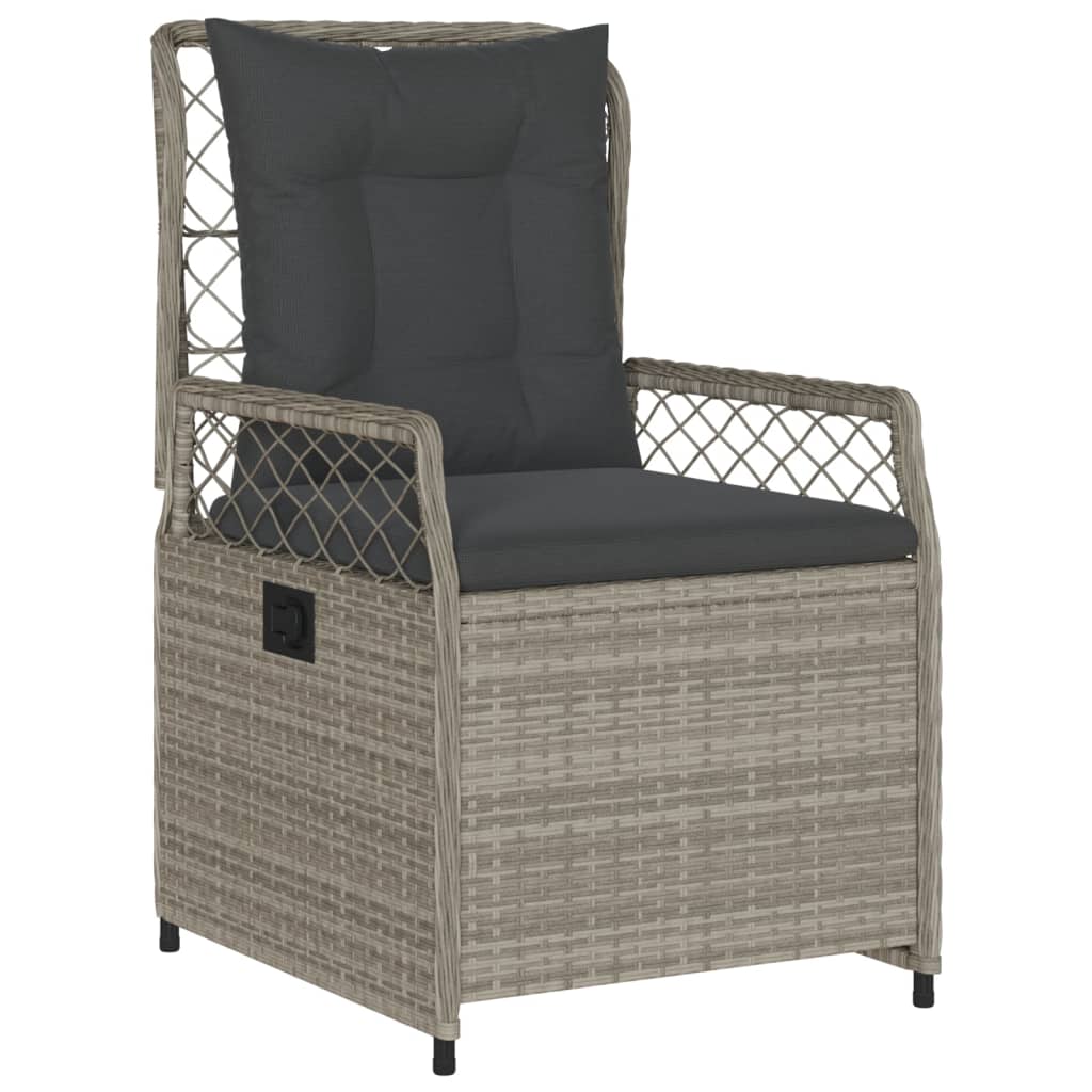 Ensemble à manger de jardin et coussins 5 pcs gris clair rotin