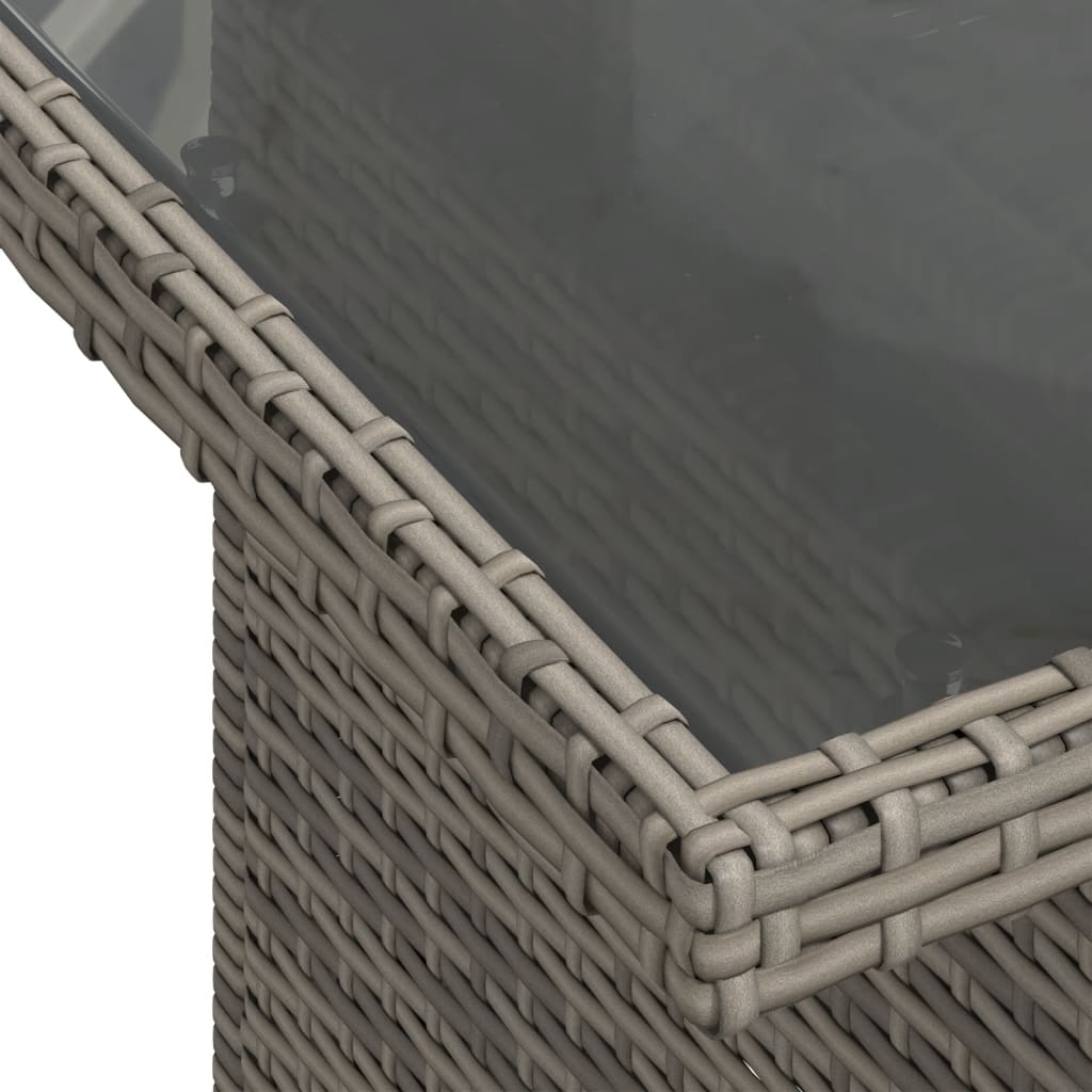 Ensemble de canapé de jardin 7 pcs avec coussins gris résine tressée