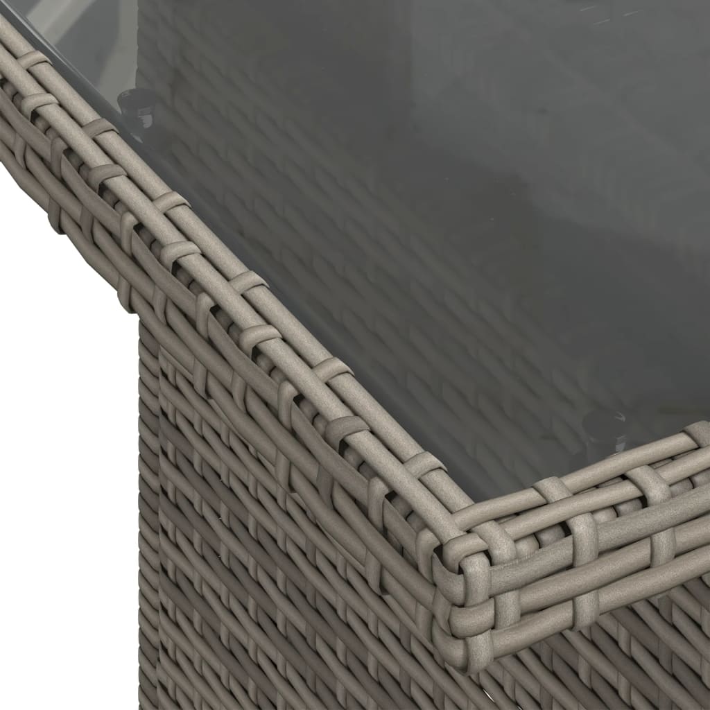 Ensemble de canapé de jardin 5 pcs avec coussins gris résine tressée