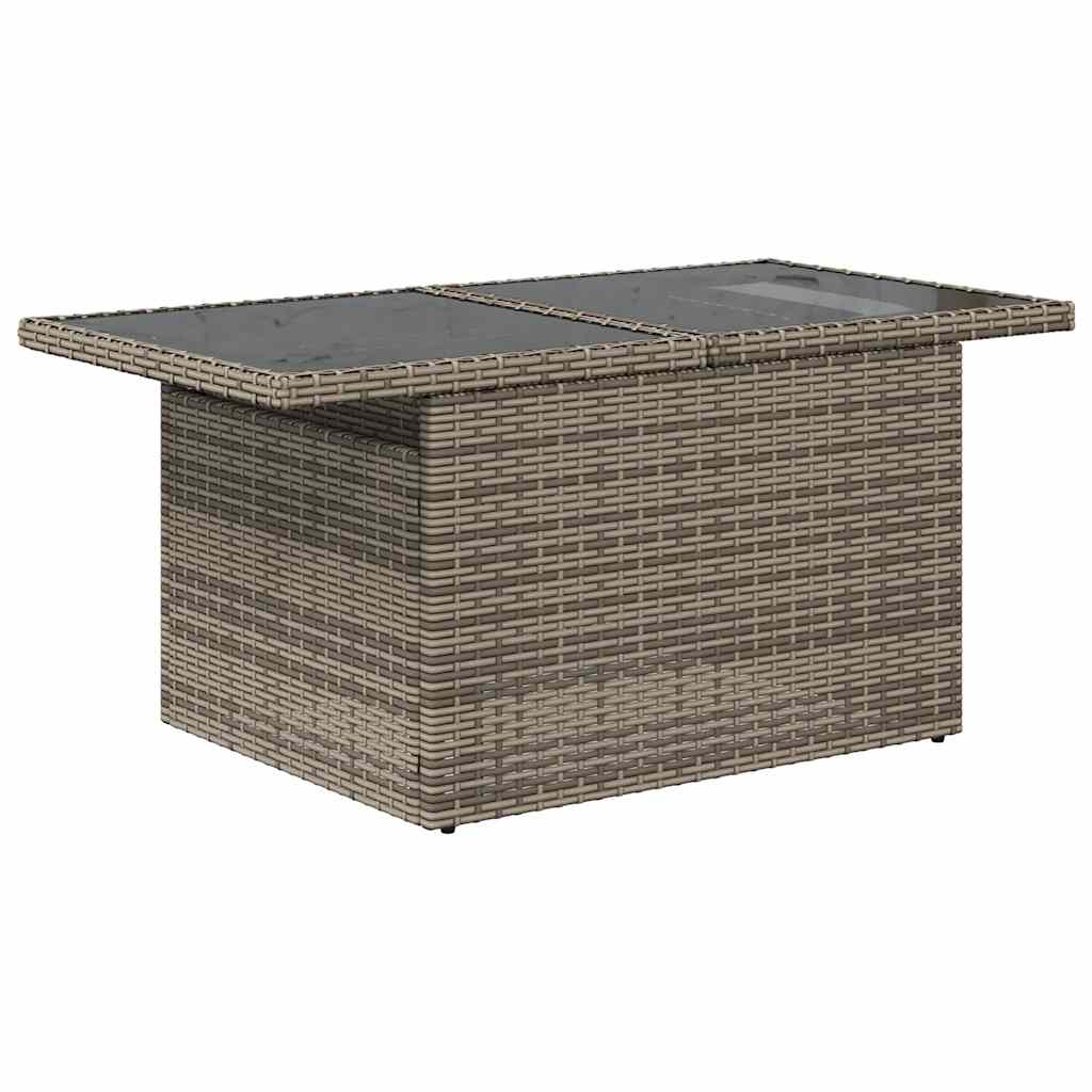 Ensemble de canapé de jardin 9 pcs avec coussins gris résine tressée