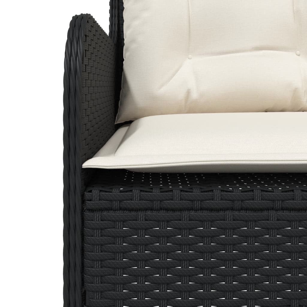 Canapés de jardin 2 pcs avec coussins Noir Résine tressée