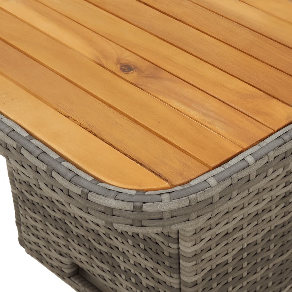 Salon de jardin 2 pcs avec coussins Gris Résine tressée