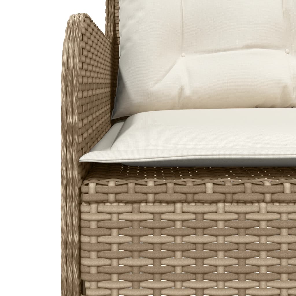 Salon de jardin avec coussins 2 pcs beige résine tressée